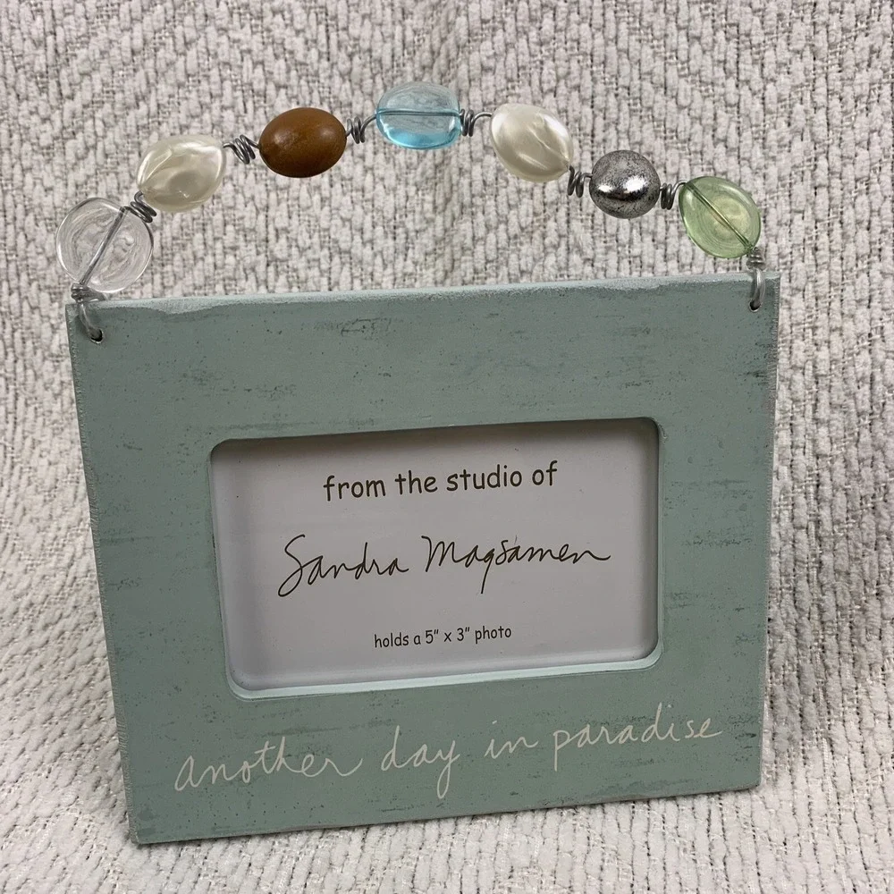 Sandra Magsamen Picture Photo Frame Beach House Decor Sea‎ Glass Look 3 x 5